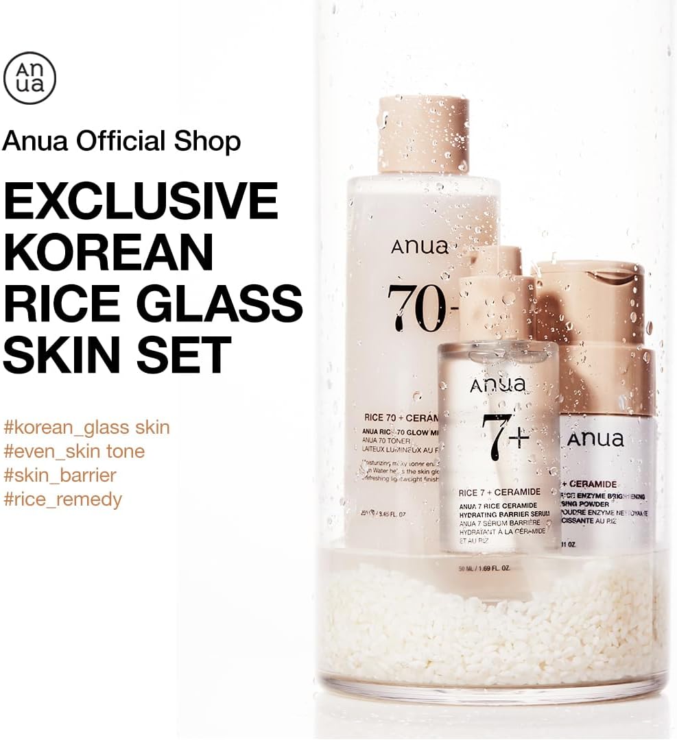 ANUA Rice Skin Care Set Complete Hydration & Skin Barrier Care in One Routine
