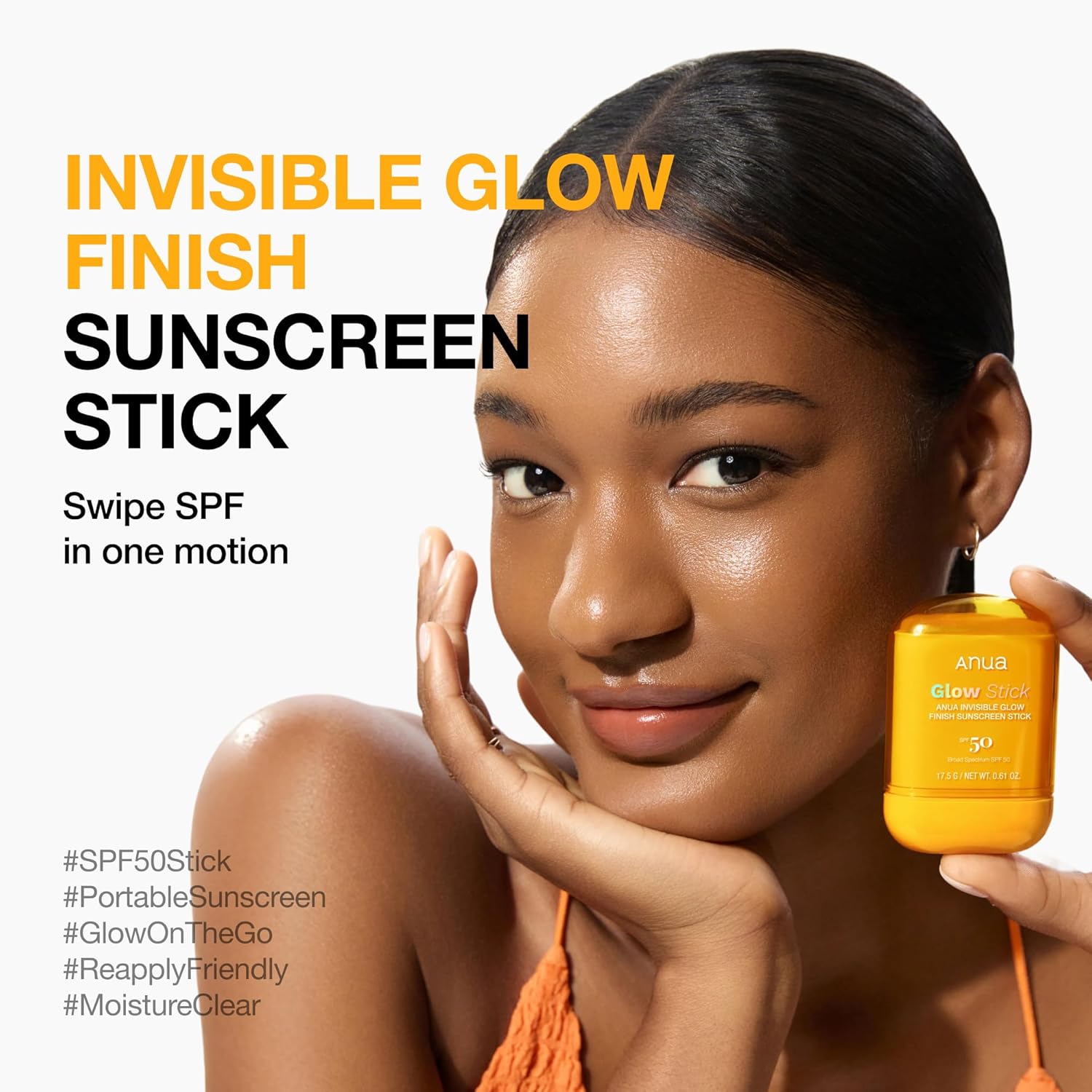 ANUA Invisible Glow Sun Stick SPF 50 | Broad Spectrum UVA/UVB Protection | Lightweight, No White Cast, Easy Reapplication | Korean Skincare | 0.61 oz
