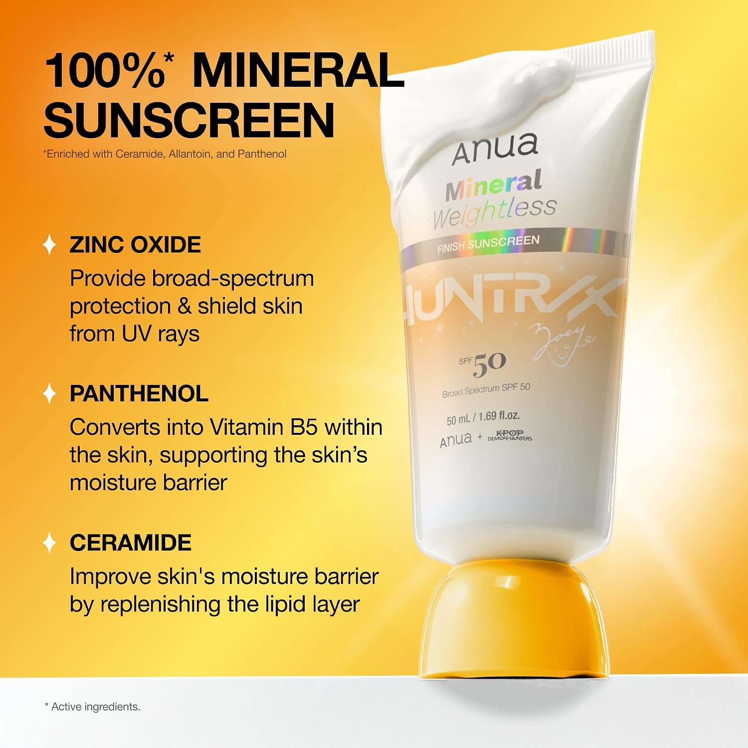 Anua Mineral Weightless Finish Sunscreen SPF 50 – Zinc-Based Broad Spectrum Face Sunscreen, Lightweight Hydrating Lotion, 1.69 fl oz