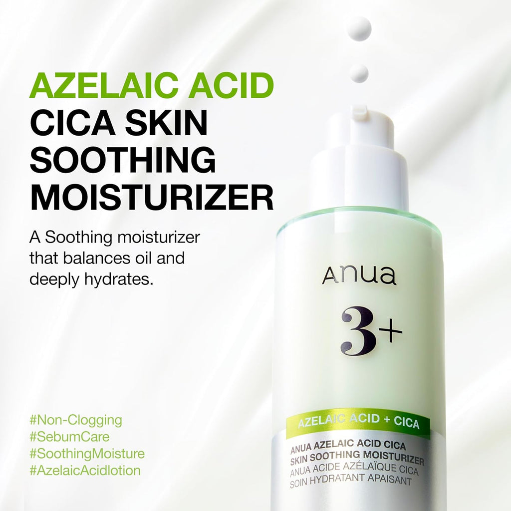 ANUA Azelaic Acid Total Soothing Trio | Azelaic Acid & CICA Skincare Set | Lightweight Hydration & Skin Barrier Care | Korean Skincare