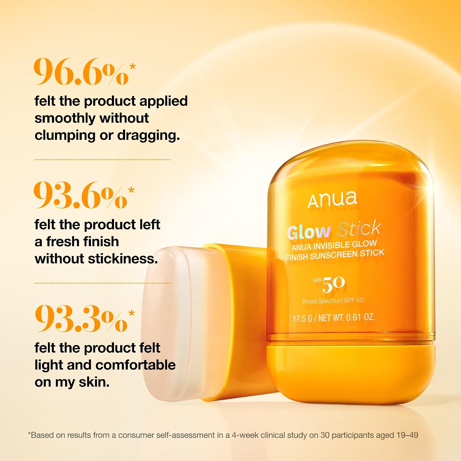 ANUA Invisible Glow Sun Stick SPF 50 | Broad Spectrum UVA/UVB Protection | Lightweight, No White Cast, Easy Reapplication | Korean Skincare | 0.61 oz