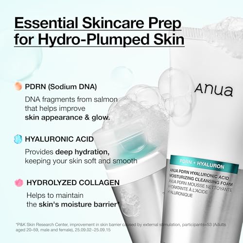 ANUA PDRN Hyaluronic Acid Moisturizing Cleansing Foam Duo (Pack of 2)