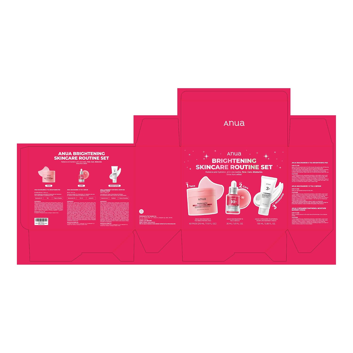 Anua Brightening Niacinamide Skincare Routine Set
